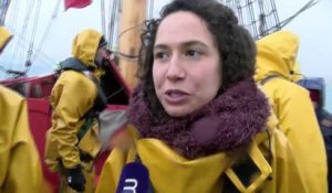 Anouvishika, Waen, Syrine et Jenifer, gabiers sur l'Hermione