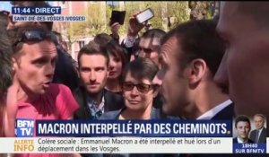 "Vous croyez que je pourrais conduire un train à 65 ans?". Emmanuel Macron interpellé par un cheminot à Saint-Dié