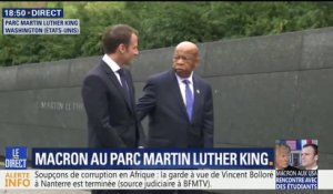 Emmanuel Macron visite le Parc Martin Luther King à Washington