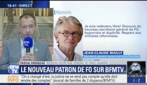 Tweet de J.Cl. Mailly: "C'est regrettable", dit le nouveau secrétaire général de Force Ouvrière Pascal Pavageau