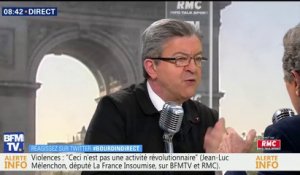 Mélenchon sur le 1er mai: "Macron a raison de laisser son Premier ministre et son ministre de l’Intérieur gérer la situation"