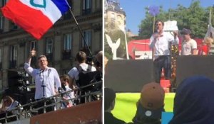 À la "fête à Macron", Ruffin et Mélenchon inventent le discours en marchant
