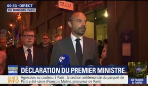 Edouard Philippe : "Je veux souligner l'exceptionnelle réactivité des forces de police. Moins de 9 minutes après le premier appel à la police, l'assaillant était neutralisé"