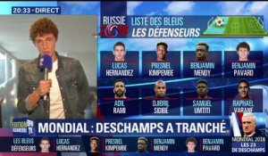 Mondial 2018: "Je vais pas vous mentir, j'ai pleuré", affirme Benjamin Pavard, sélectionné comme défenseur parmi les Bleus