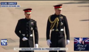 Le prince Harry arrive avec son frère William à la chapelle Saint-Georges