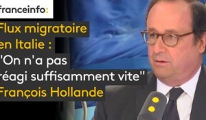 Flux migratoire en Italie : "On n’a pas réagi suffisamment vite" analyse François Hollande : l’Europe "prend plutôt de bonnes décisions ,mais elle les prend tellement tard que les problèmes se sont aggravés au moment où les choix sont faits"