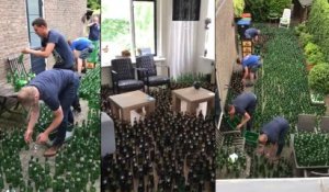 Cadeau de mariage : 8832 bouteilles de bière vides dans leur maison