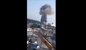 Enorme explosion d'un silo à grains à Strasbourg