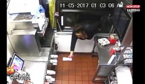 Mcdonald's : Une femme glisse par la fenêtre du drive pour voler de la nourriture (Vidéo)