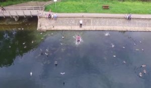 Un drone chute dans l'eau et son propriétaire fait tout pour le sauver