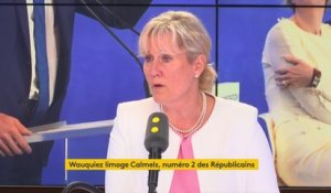 Virginie Calmels "n'a pas trouvé ses marques", selon Nadine Morano. "Quand on est démocrate, on respecte le scrutin en interne. Le numéro 2 est là pour épauler le numéro 1. Il n'est pas là pour nuire au parti", estime Nadine Morano #8h30politique