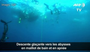 Apnée : une plongée glaciale à 105 m en maillot