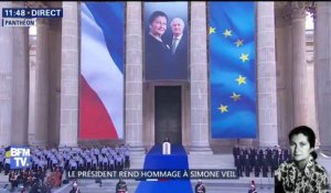 Simone Veil au Panthéon: "Elle se fit combattante de la paix, combattante de l'Europe", rappelle Emmanuel Macron