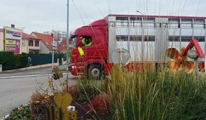 Pont-à-Mousson : un routier montre ostensiblement son soutien aux gilets jaunes