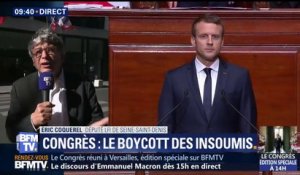 Congrès à Versailles: "Les parlementaires ont juste le droit de se taire (...) d'être des pots de fleur", regrette Eric Coquerel qui explique le boycott de LFI