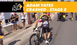 Adam Yates a chuté / crashed - Étape 2 / Stage 2 - Tour de France 2018