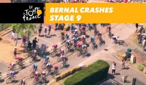 Bernal chute dans le peloton / crashes in the peloton ! - Étape 9 / Stage 9 - Tour de France 2018