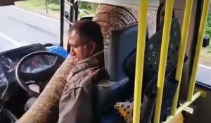 Un éléphant prend sa commission dans un bus