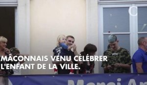 Photos. Sa fille dans les bras, Antoine Griezmann a été accueilli en héros lors de son retour à Mâcon