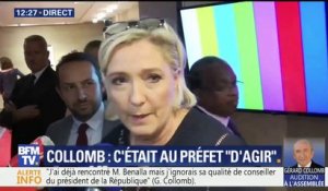 Audtion de Collomb: "Il n'a rien vu, il n'est au courant de rien car tout cela relève du cabinet du président de la République", estime Marine Le Pen