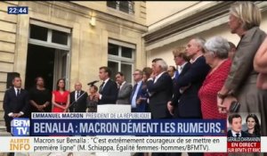 "Alexandre Benalla n'a jamais détenu le code nucléaire", plaisante Emmanuel Macron en démentant les rumeurs