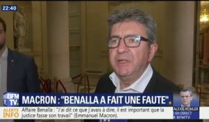 "Ce sont des mœurs de rustre", réagit Jean-Luc Mélenchon à la prise de parole d'Emmanuel Macron