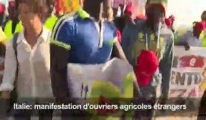 Italie: des ouvriers agricoles étrangers manifestent