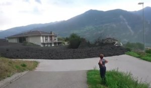 Une impressionnante coulée de boue en Suisse