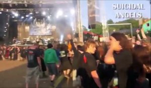 Cette maman et son bébé vont se retrouver au pire endroit possible pendant un concert de metal