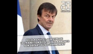 Nicolas Hulot, ministre de la Transition écologique, annonce son départ du gouvernement