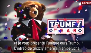 La publicité pour l'ours Trumpy, peluche à l'effigie de Donald Trump