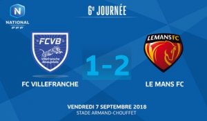 J6 : FC Villefranche B. - Le Mans FC (1-2), le résumé