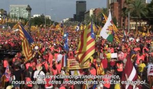 A Barcelone: un million de Catalans montrent leur force