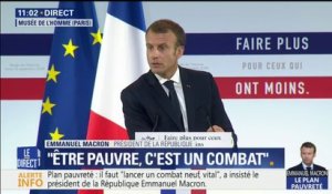 "Trop souvent on se réfugie derrière les chiffres mais à vous voir travailler, j'ai entendu et j'ai compris", affirme Macron en lançant son plan pauvreté