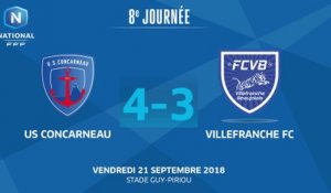 J8 : US Concarneau- FC Villefranche B. (4-3), le résumé
