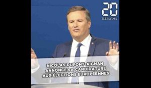 Nicolas Dupont-Aignan annonce sa candidature aux élections européennes