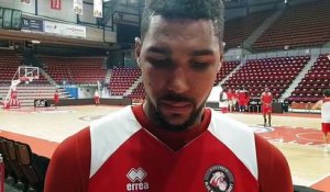 Mickaël Var intérieur du Sluc Nancy avant le 3e match de leaders coup entre Nancy et Aix-Maurienne