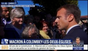 "On ne se rend pas compte de la chance qu'on a." Macron répond à des retraités mécontents à Colombey