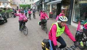 Chambéry : départ du tour à vélo en rose contre le cancer du sein "5 jours, cinq lacs en Savoie Mont-Blanc"
