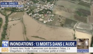 Les images impressionnantes des inondations dans l'Aude filmées vus du ciel