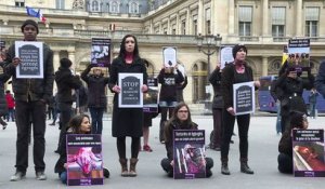 Paris: action de militants vegans contre l'abattage d'animaux