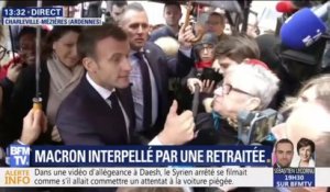 Hausse de la CSG et pouvoir d'achat : "Je ne massacre personne", assure E.Macron à une retraitée