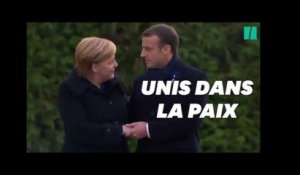 Les images de Macron et Merkel à Rethondes dans le wagon de l'Armistice