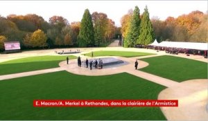 11-Novembre : main dans la main, Emmanuel Macron et Angela Merkel dévoilent une plaque pour commémorer l'armistice
