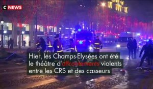 Au lendemain de la manifestation des Gilets Jaunes à Paris, les dégâts sont nombreux