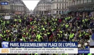 Une journée de mobilisation sur la place de l'Opéra à Paris