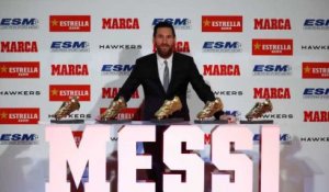 Lionel Messi a reçu son cinquième Soulier d’Or de meilleur buteur en Europe