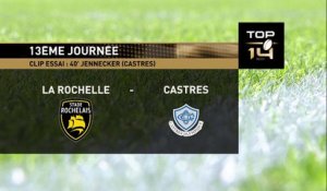 TOP 14 - Essai Jody JENNECKER (CO) - La Rochelle - Castres - J13 - Saison 2018/2019