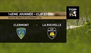 TOP 14 - Essai de PENALITE (ASM) - Clermont - La Rochelle - J14 - Saison 2018/2019
