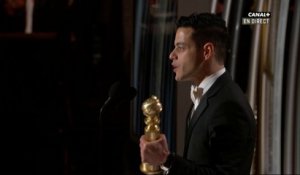 Standing ovation pour Rami Malek qui remporte le prix du meilleur acteur (Freddie Mercury) - Golden Globes 2019